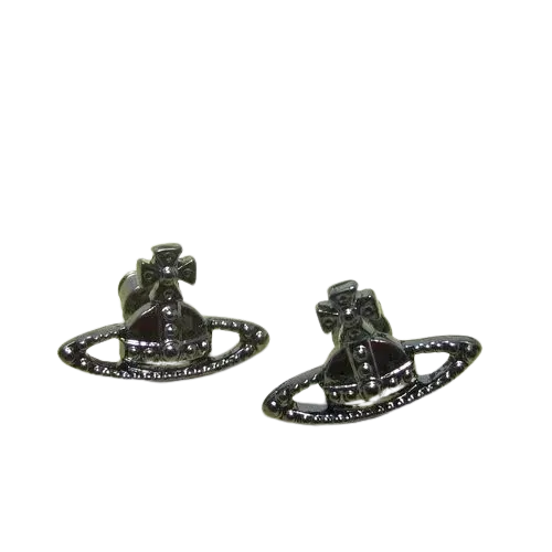 Vivienne Westwood Titanium Black Saturn Earrings