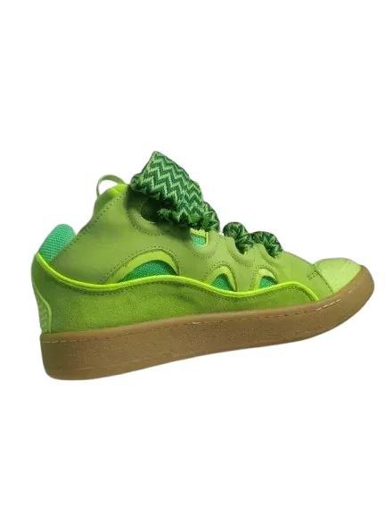 Lanvin Curb Leather Sneakers Green Shoes (20+ Styls)