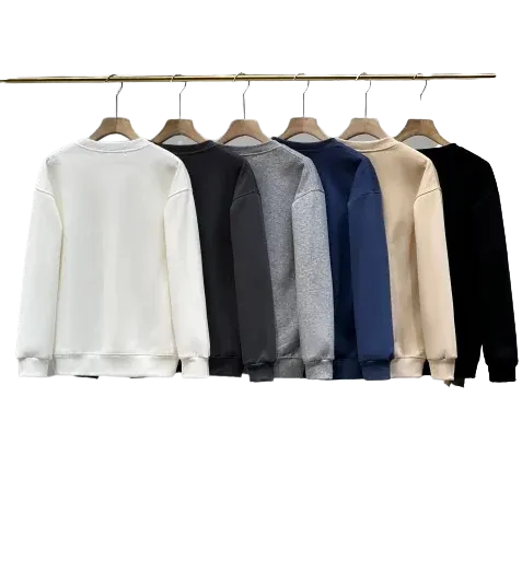 LACOSTE Solid Color Padded Crew Neck Sweatshirt