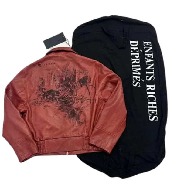 Erd Red Leather Jacket
