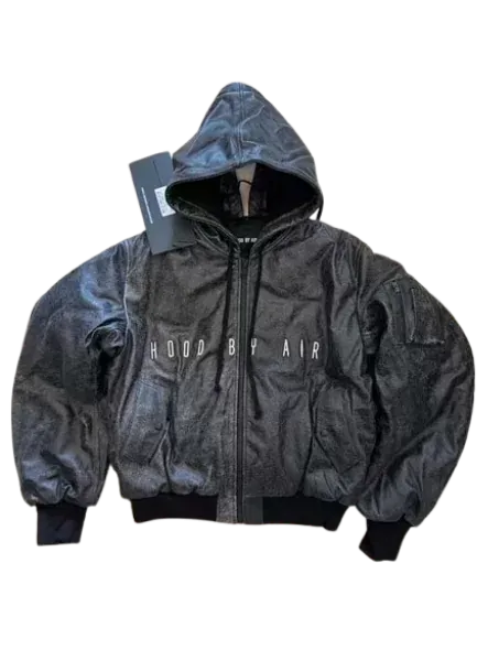 Hood By Air Leather Bomber Jacket