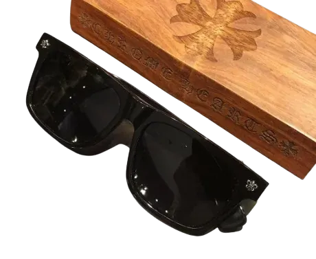 Black Chrome Heart Sunglasses